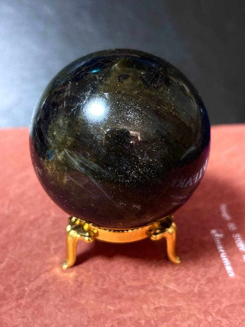 【高品質】ラブラドライト スフィア 丸玉60mm 台座付き
