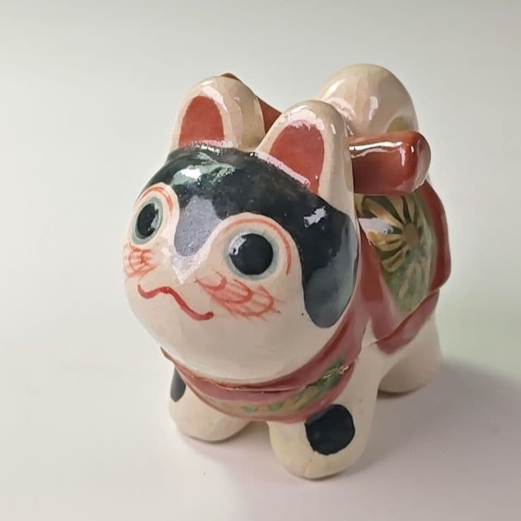 ウ317 香合『伊東桂楽造』『干支　はりこ　犬　香合　共箱』茶道具