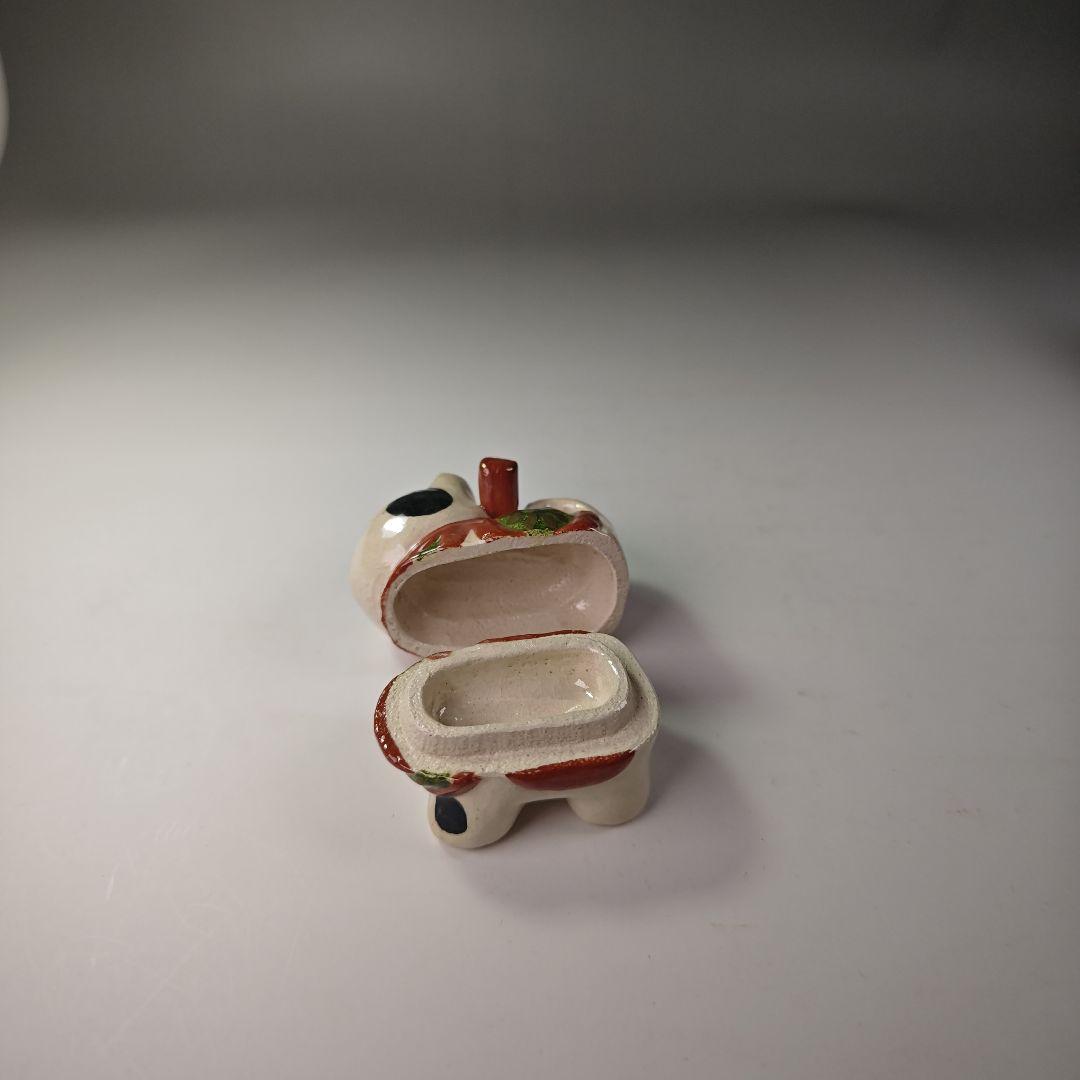 ウ317 香合『伊東桂楽造』『干支　はりこ　犬　香合　共箱』茶道具