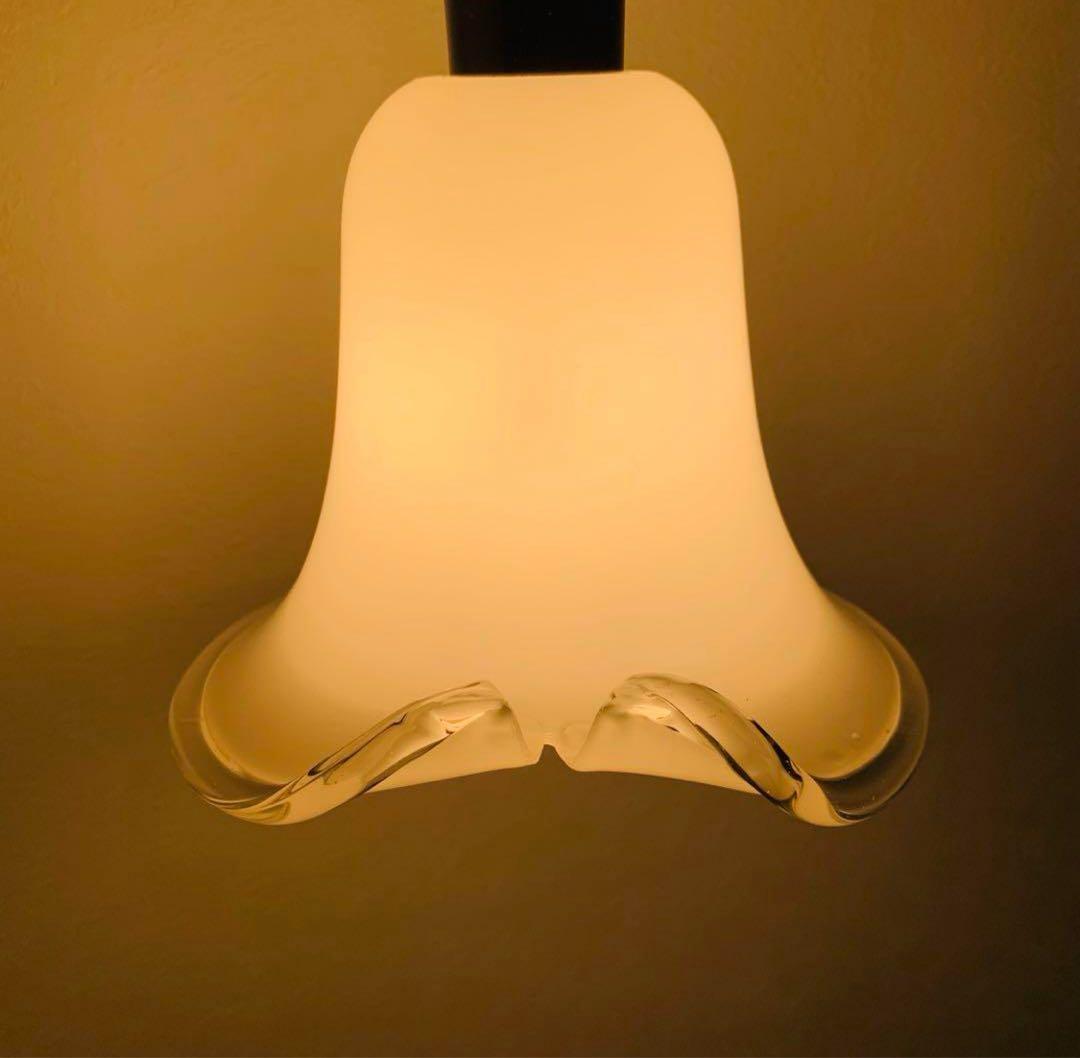 昭和レトロ 小ぶり 乳白ガラス 電傘 ペンダントライト ミルクガラス 照明 店舗