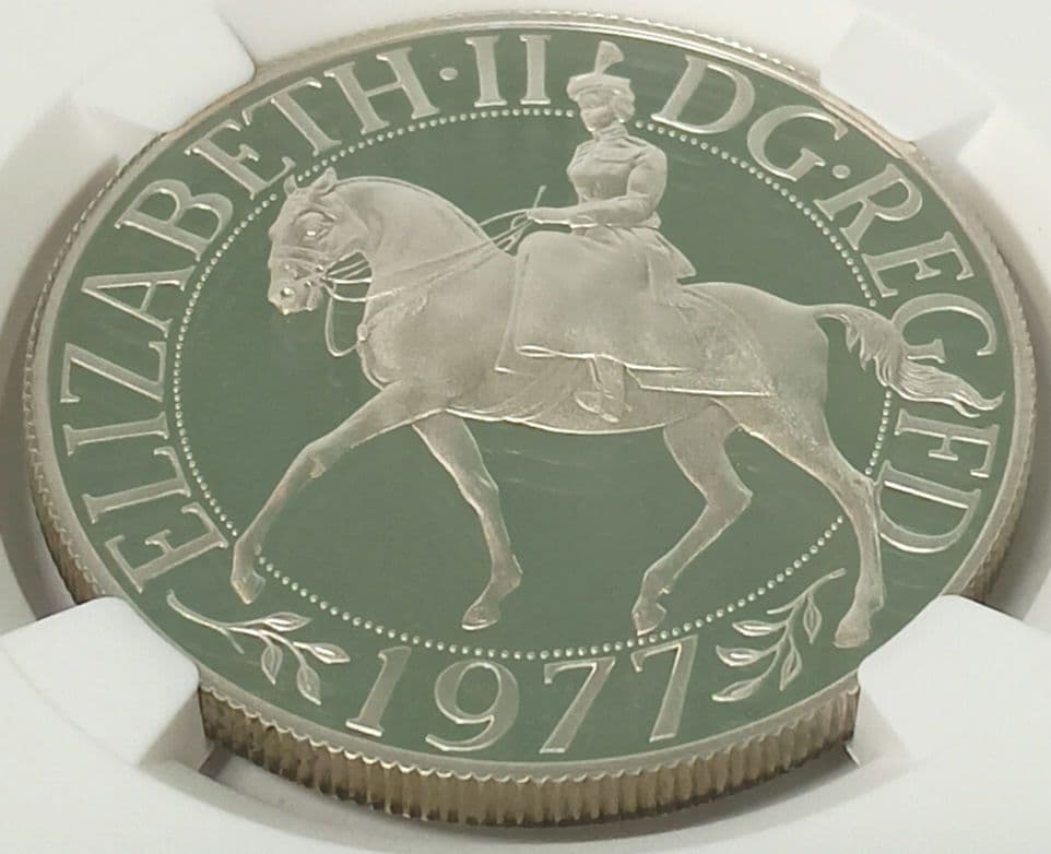 1977 シルバー ジュビリー 25ペンス プルーフ銀貨 NGC PF69UC③