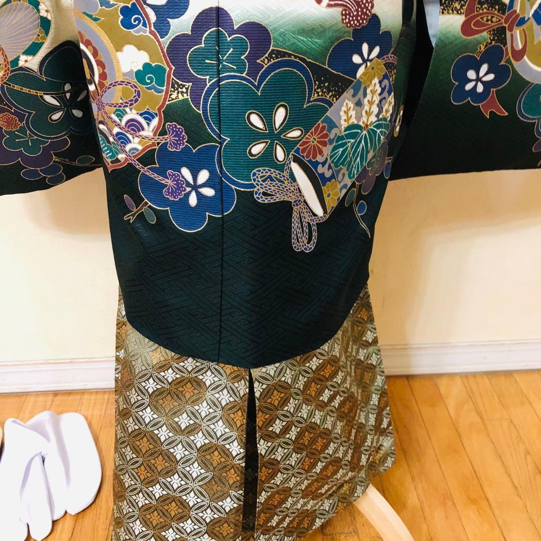 七五三 五歳‼️豪華Green系兜金彩煌びやか❤️完全フルセット‼️家から揃える無し