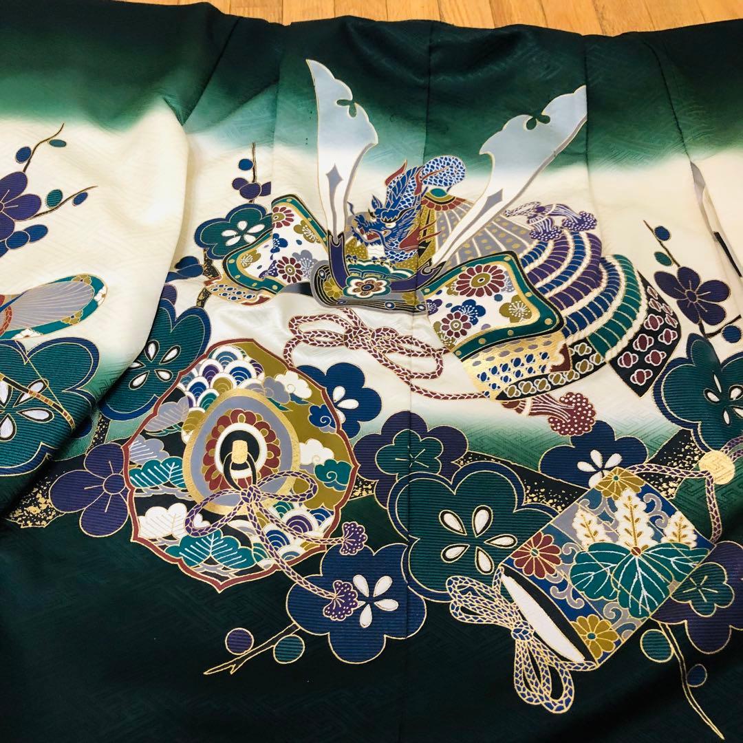 七五三 五歳‼️豪華Green系兜金彩煌びやか❤️完全フルセット‼️家から揃える無し
