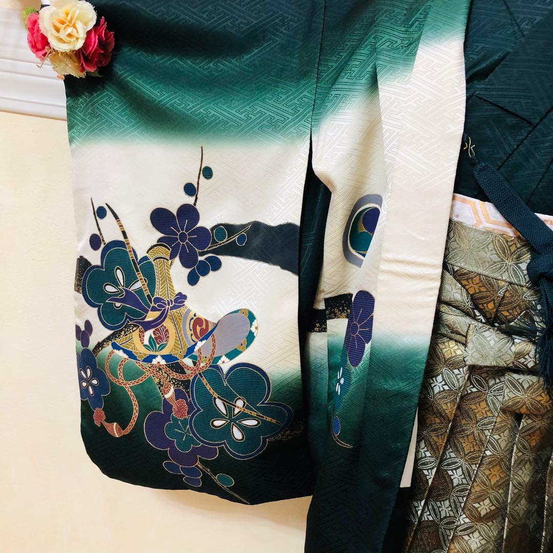 七五三 五歳‼️豪華Green系兜金彩煌びやか❤️完全フルセット‼️家から揃える無し