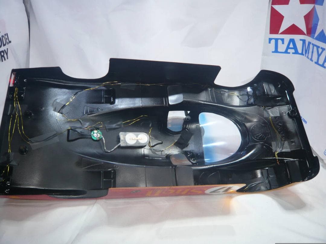 【送料込】タミヤ1/10RCポルシェ956ボディのみ個人塗装済み電飾付きCカー