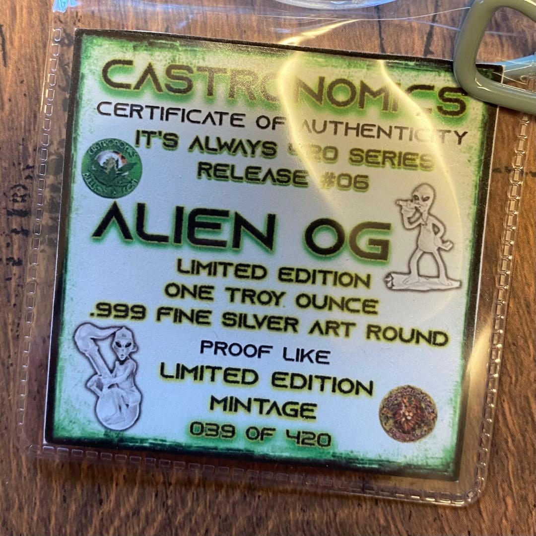 激レア！420枚☆エイリアン シルバー 純銀 銀貨メダル COA付1oz