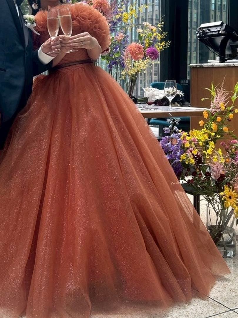 ハツコエンドウ　ジル風　ドレス　テラコッタ