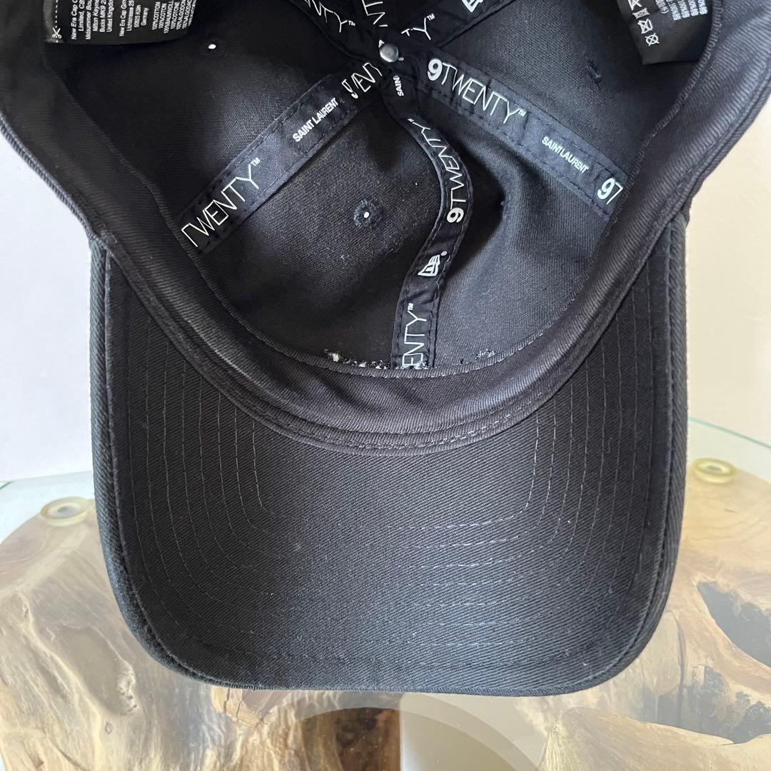 【サンローラン×ニューエラ】9FORTY コラボ キャップ 帽子 黒 ブラック