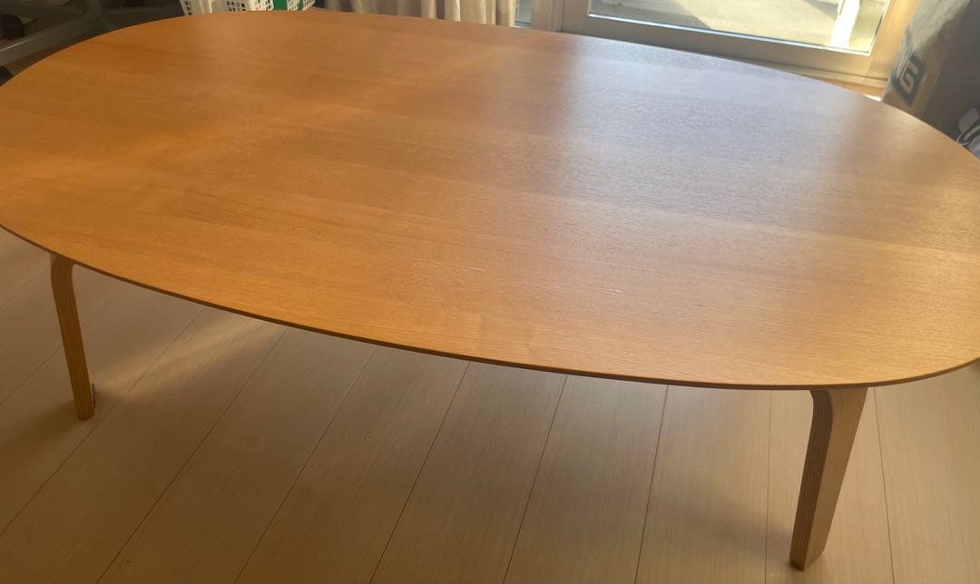 ナチュラルウッド 楕円形木製テーブル　中古品