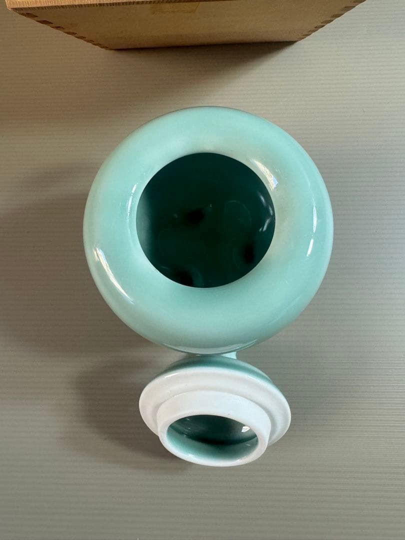 1544 鍋島焼　青磁獅子　香炉　未使用