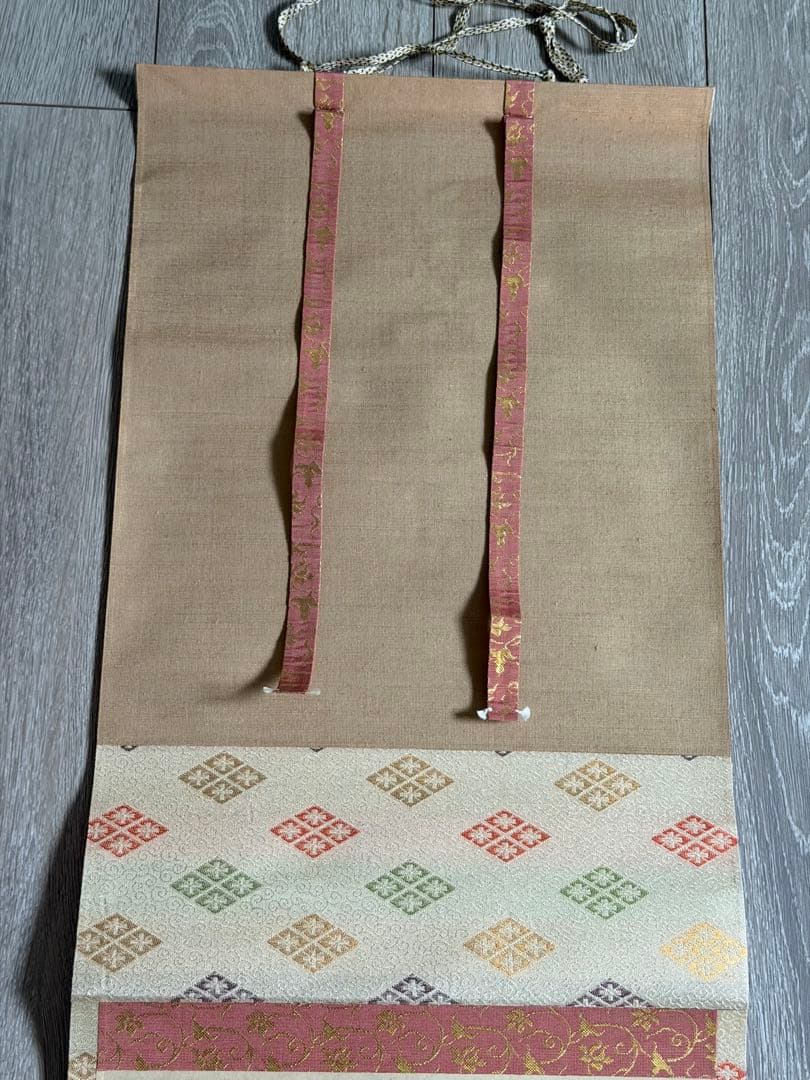 掛け軸 福本積応作 立雛画賛「桃花千歳春」 共箱有り　縁起物 ひな祭り