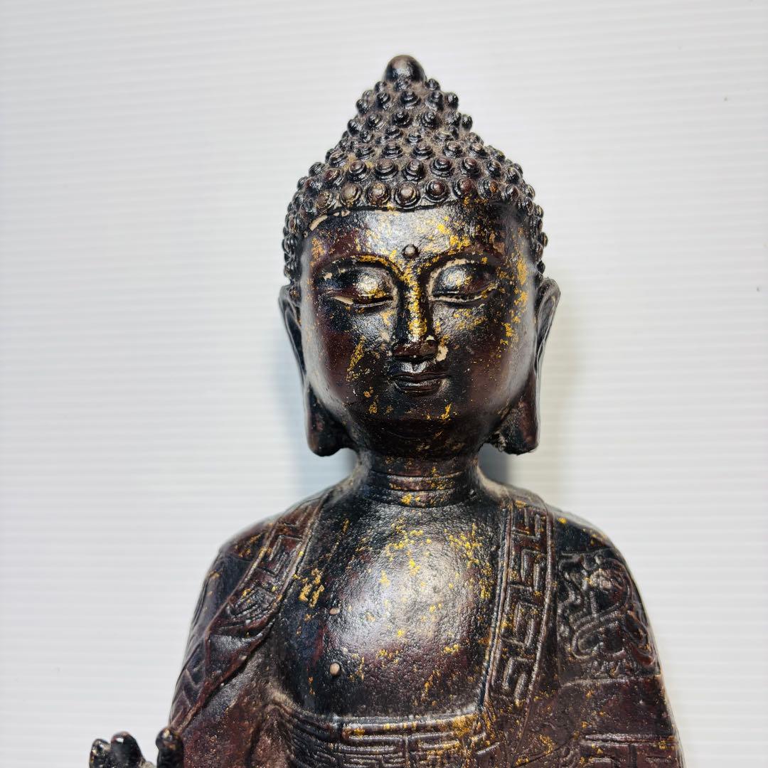 鍍金仏座像 中国古玩 仏教美術 仏像 佛 置物 骨董品 時代品 美術品