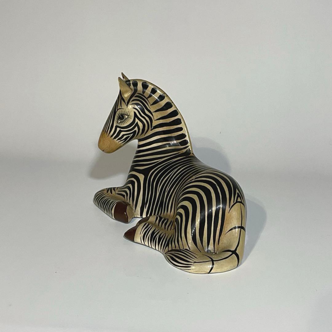 ヴィンテージ メキシコ トナラ 張子のシマウマ ゼブラ フォークアート