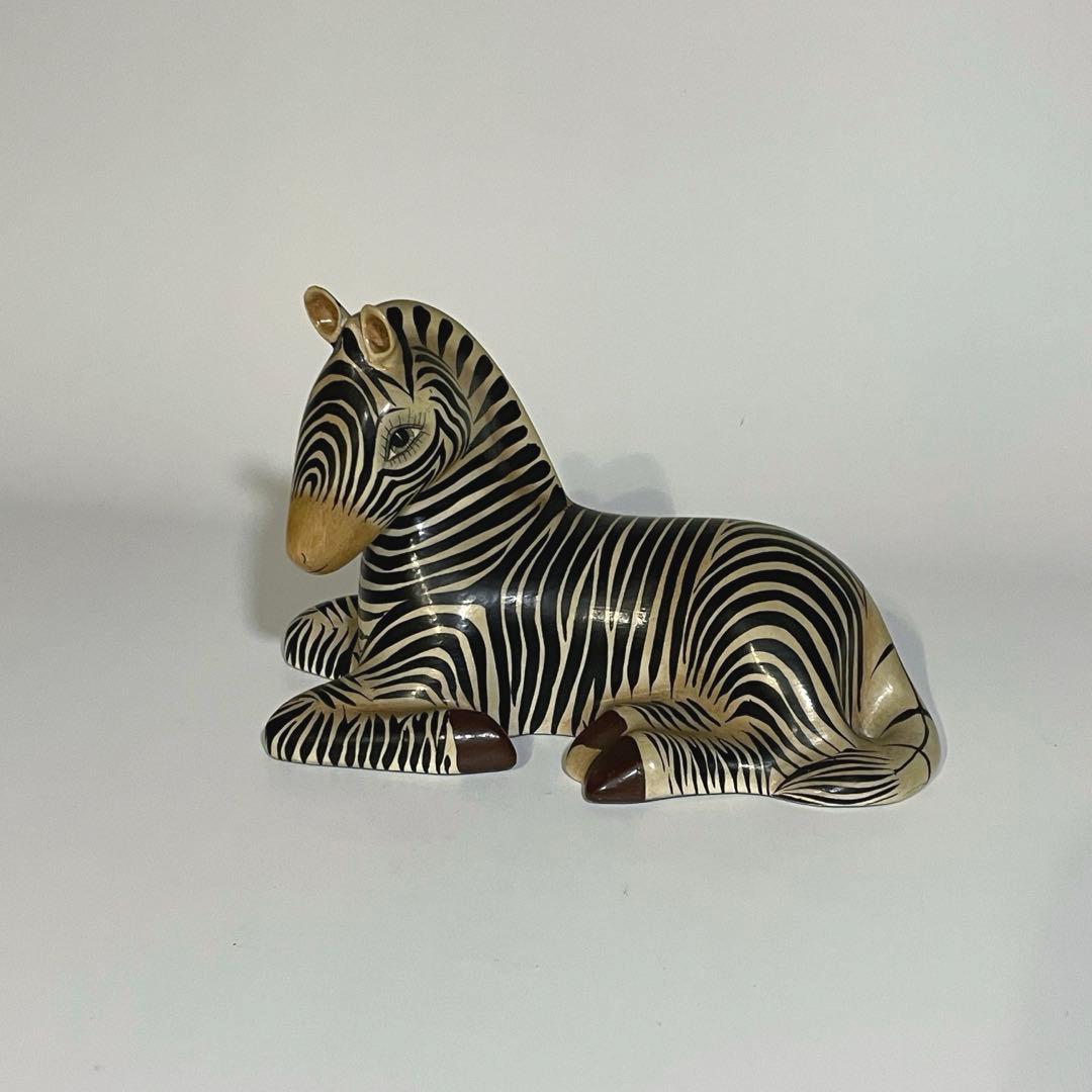 ヴィンテージ メキシコ トナラ 張子のシマウマ ゼブラ フォークアート