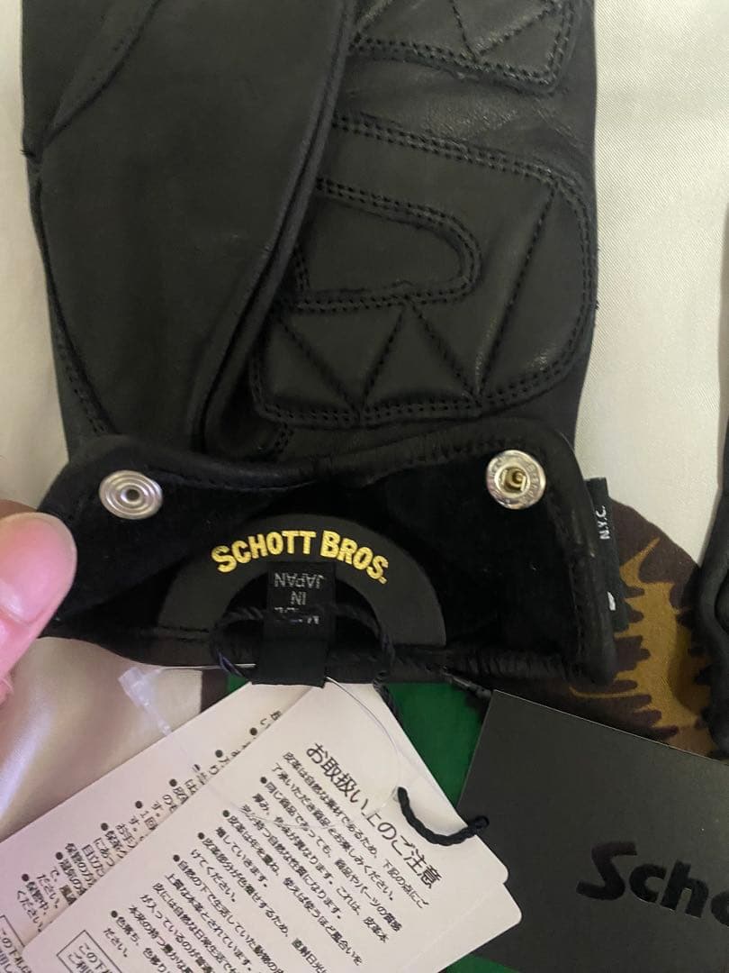schott ショット　本革グローブ　新品　L ワンスター　レザー　スマホ対応