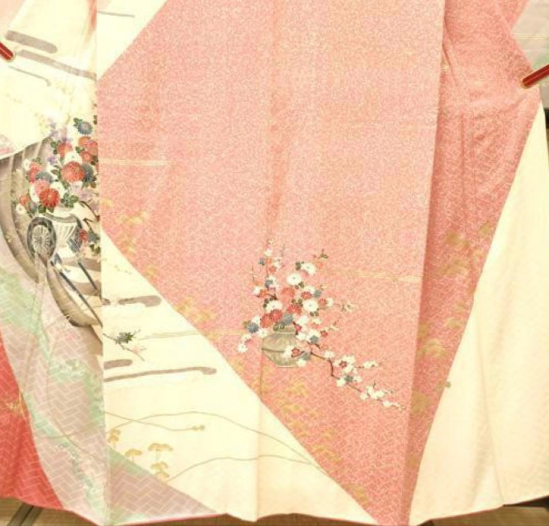 振袖 フルセット6点サイズS〜M 花車文　金彩　正絹