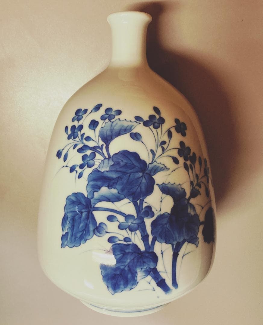 【値下げ】市川龍仙 藍鍋島 染付 花瓶 【真作保証】