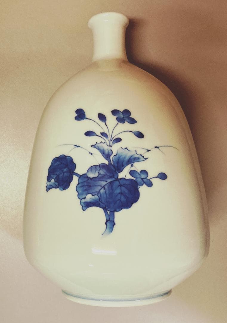 【値下げ】市川龍仙 藍鍋島 染付 花瓶 【真作保証】