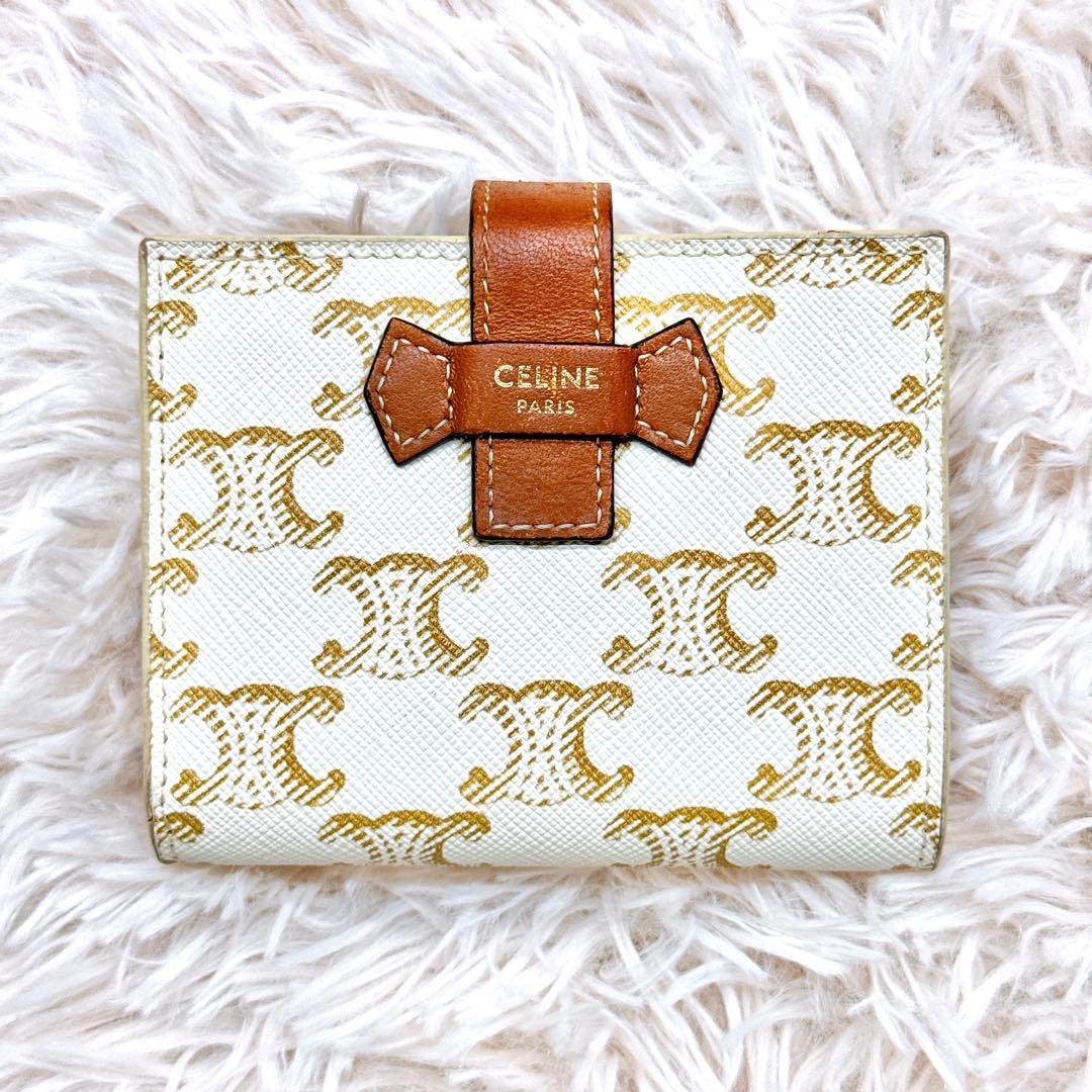 現行✨セリーヌ トリオンフキャンバス 二つ折り ストラップウォレット