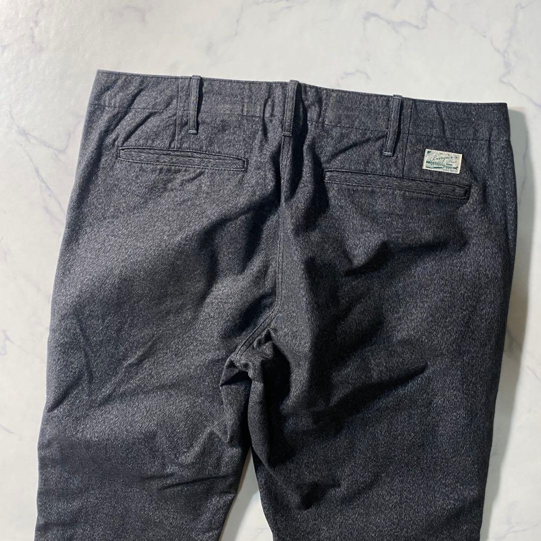 美品】バーガスプラス　チノパン　ブラックシャンブレー　ごま塩　401　XL　36