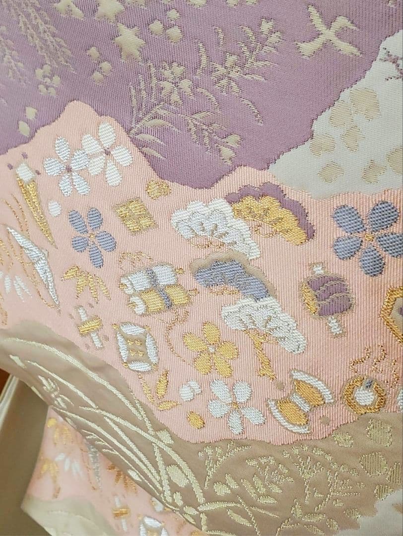 逸品SALE☆【着物帯セット＊】鶸色の古典柄訪問着　トールサイズ　裄68　入学式