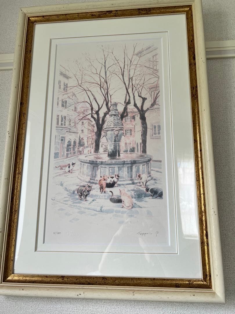 笹倉鉄平 「旧市街の猫たち」シルクスクリーン