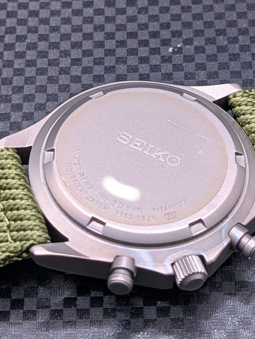 SEIKO セイコー クロノグラフ チタン 7T62-0BZ0 ミリタリー