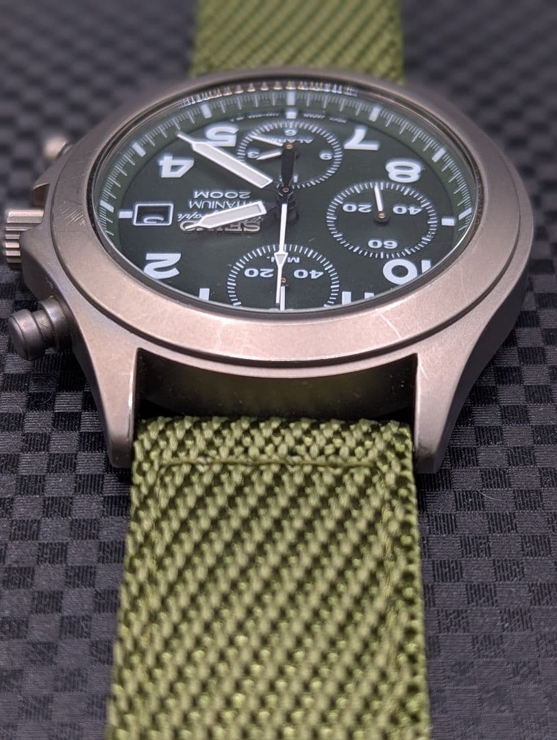 SEIKO セイコー クロノグラフ チタン 7T62-0BZ0 ミリタリー