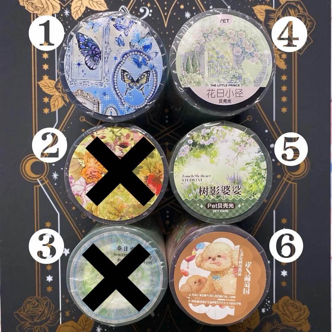 【G1】海外 10m巻　貝殻光マスキングテープ　お花系/動物系/装飾系/背景系