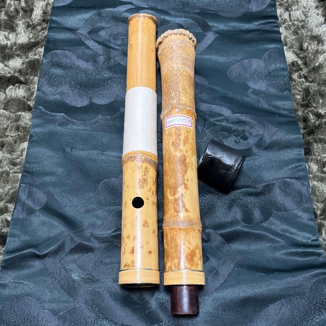尺八 琴古流 在銘 一尺九寸管 籐巻き 金？三線 未使用品