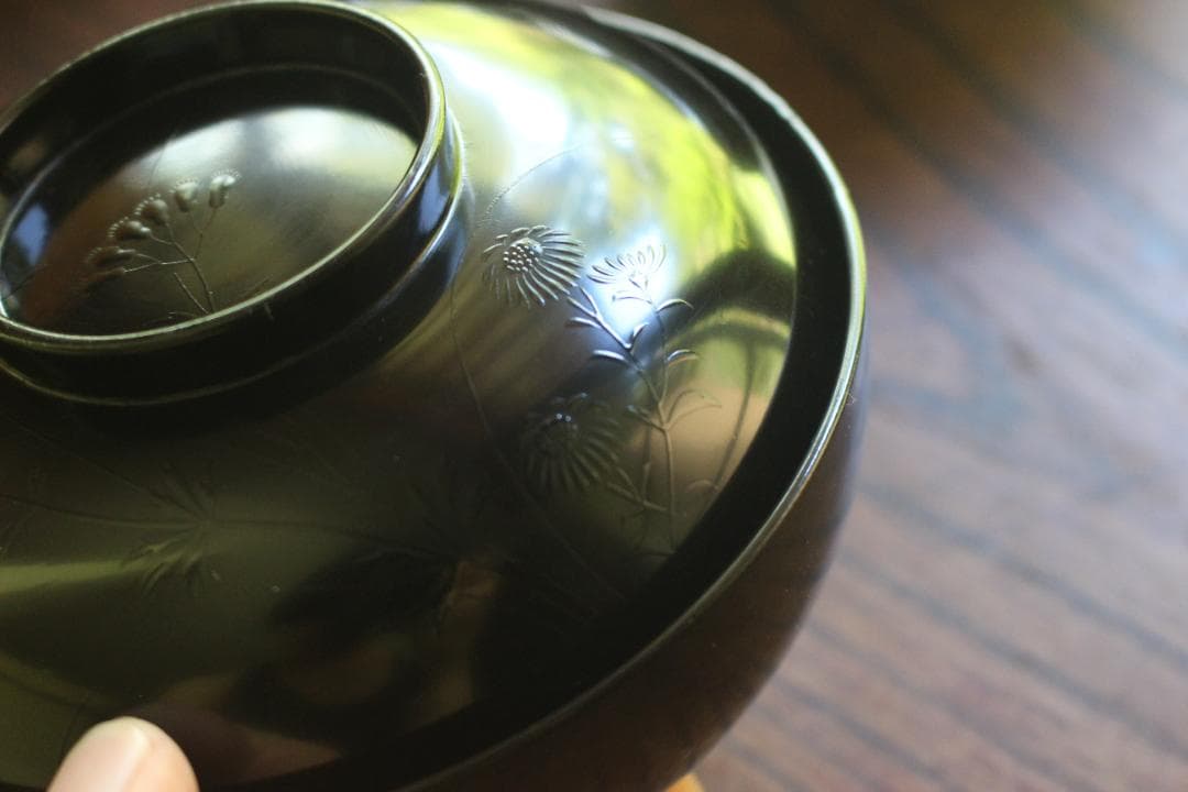 絵柄選択可！風情ある秋草闇蒔絵に見返虫蒔絵のお椀5点（検輪島塗蒔絵椀雑煮椀