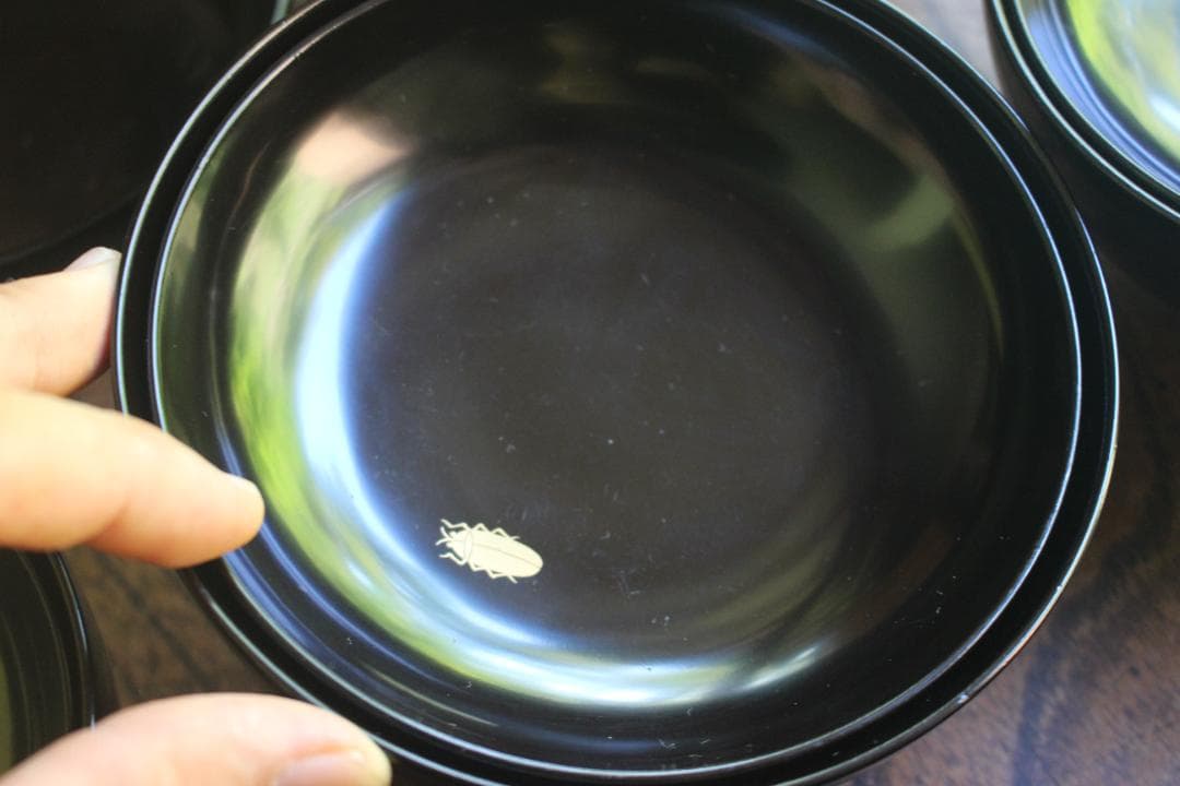 絵柄選択可！風情ある秋草闇蒔絵に見返虫蒔絵のお椀5点（検輪島塗蒔絵椀雑煮椀
