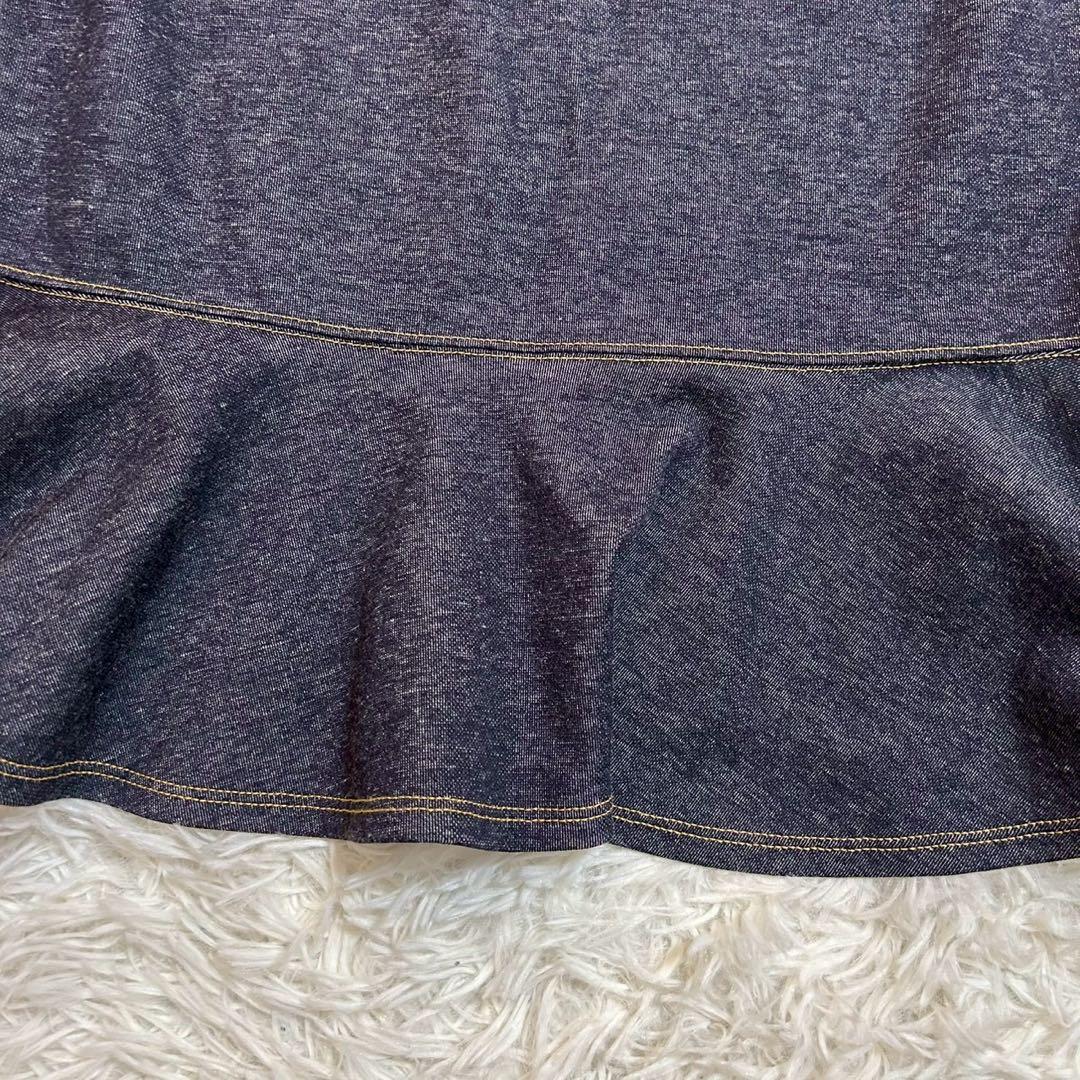 《良品》 DKNY 裾フリルスカート ブルー 2 可愛い オシャレ キレイめ