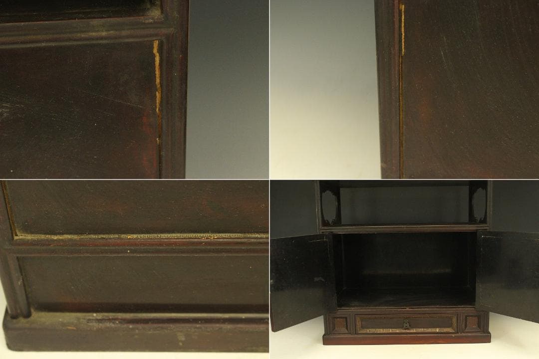 茶道具 楼閣山水人物蒔絵 時代 器局 煎茶 棚(A262)