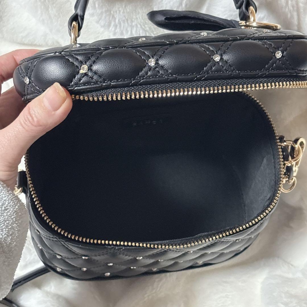 RANDA ランダ バニティバッグ ショルダー キルティング 黒 ホビ垢
