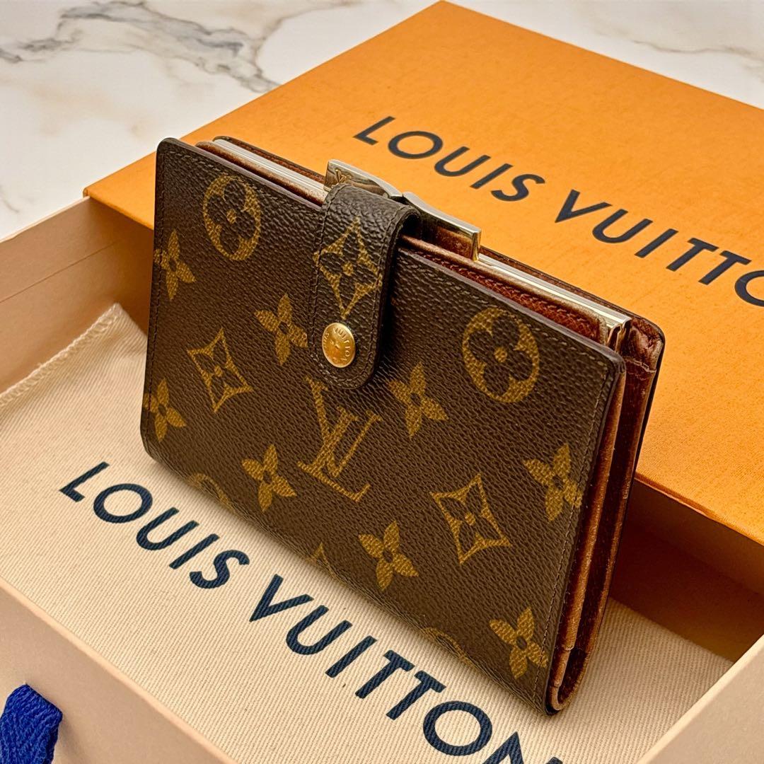 美品✨ルイヴィトン モノグラム 二つ折り財布 ポルトモネビエ ヴィエノワ がま口