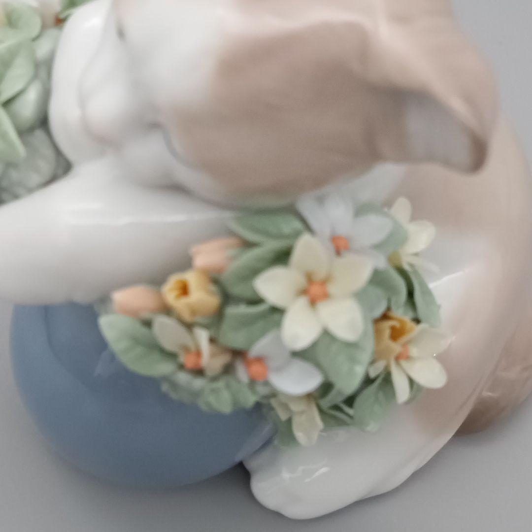 【専用】リヤドロ 6567 「 お昼寝の場所 」猫 花 フィギュリン