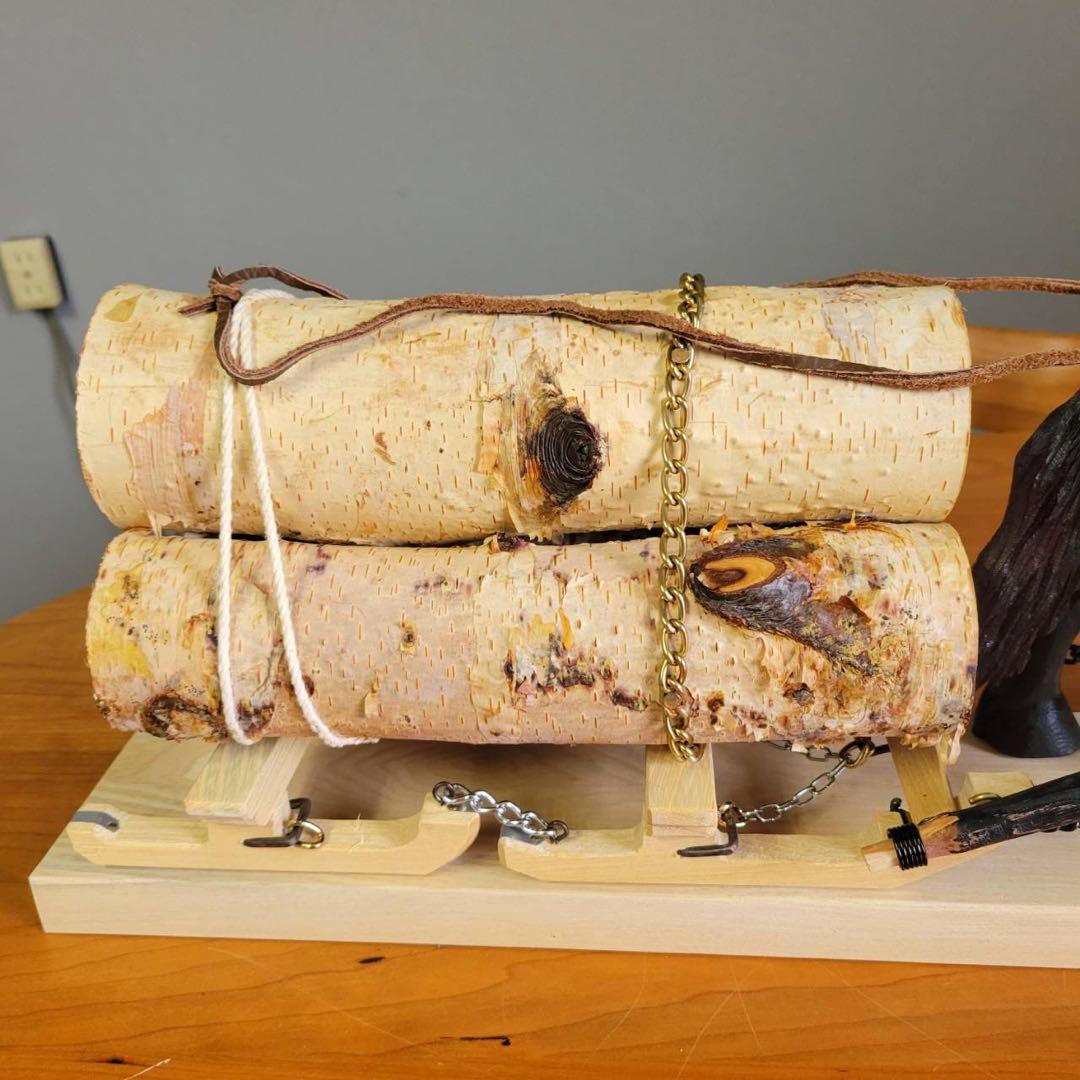 【匿名発送】木工品　置物　アンティーク　北海農耕馬　北海道の馬