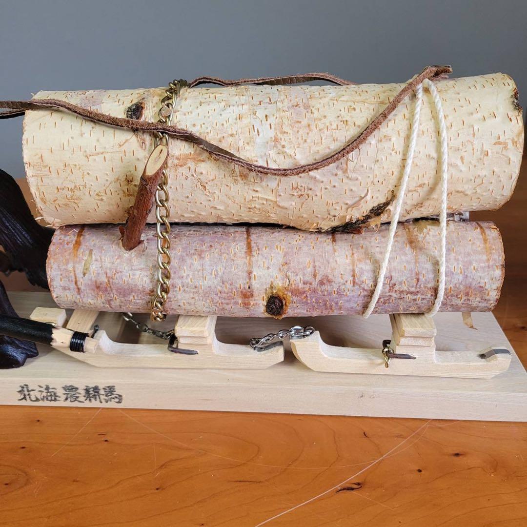 【匿名発送】木工品　置物　アンティーク　北海農耕馬　北海道の馬
