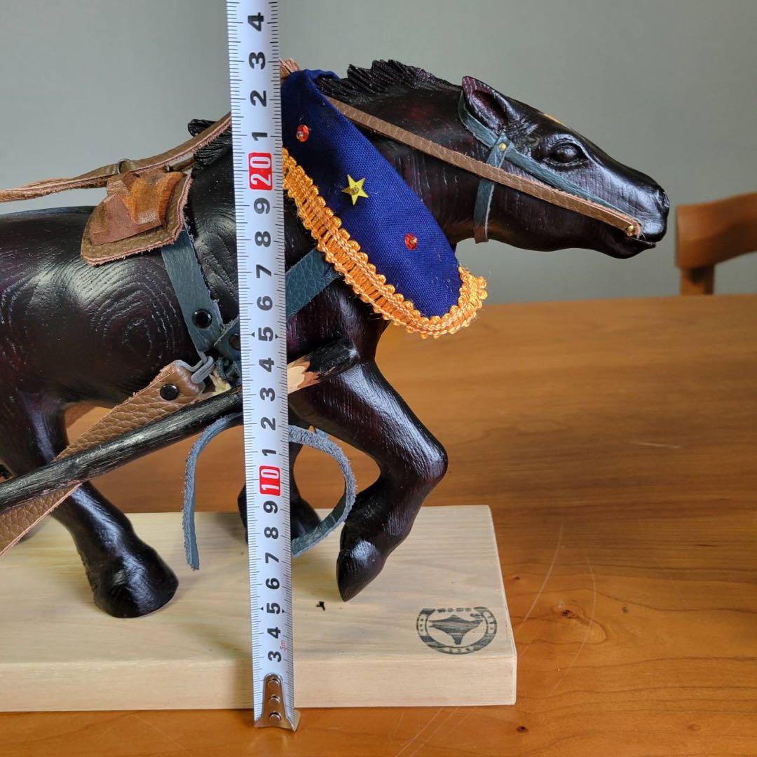 【匿名発送】木工品　置物　アンティーク　北海農耕馬　北海道の馬