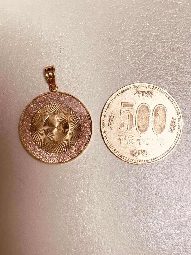 K18イリュージョンペンダント。5.87グラム ラウンドペンダント