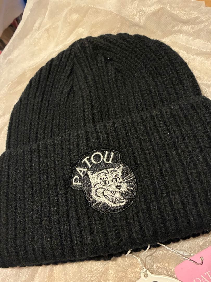 PATOU ×オニツカタイガー　黒 ニット帽