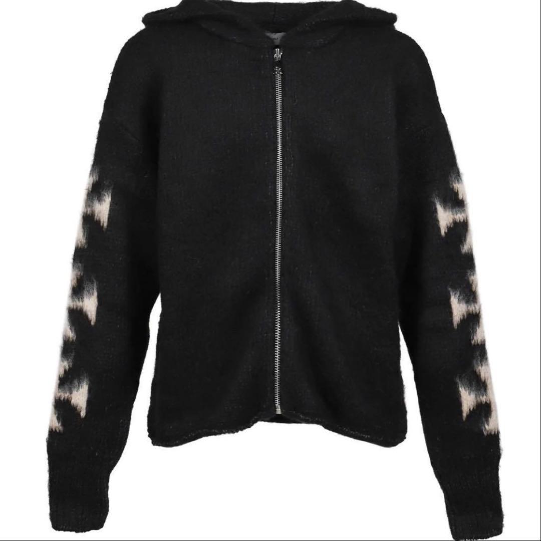 【岩田剛典着用】ASKYURSELF ニット ジップ フーディ