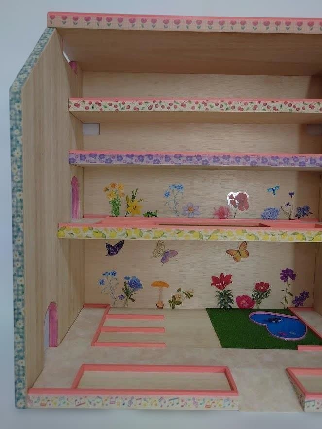 トミカ木製手作り駐車場（スモ－ルピンク）SP02