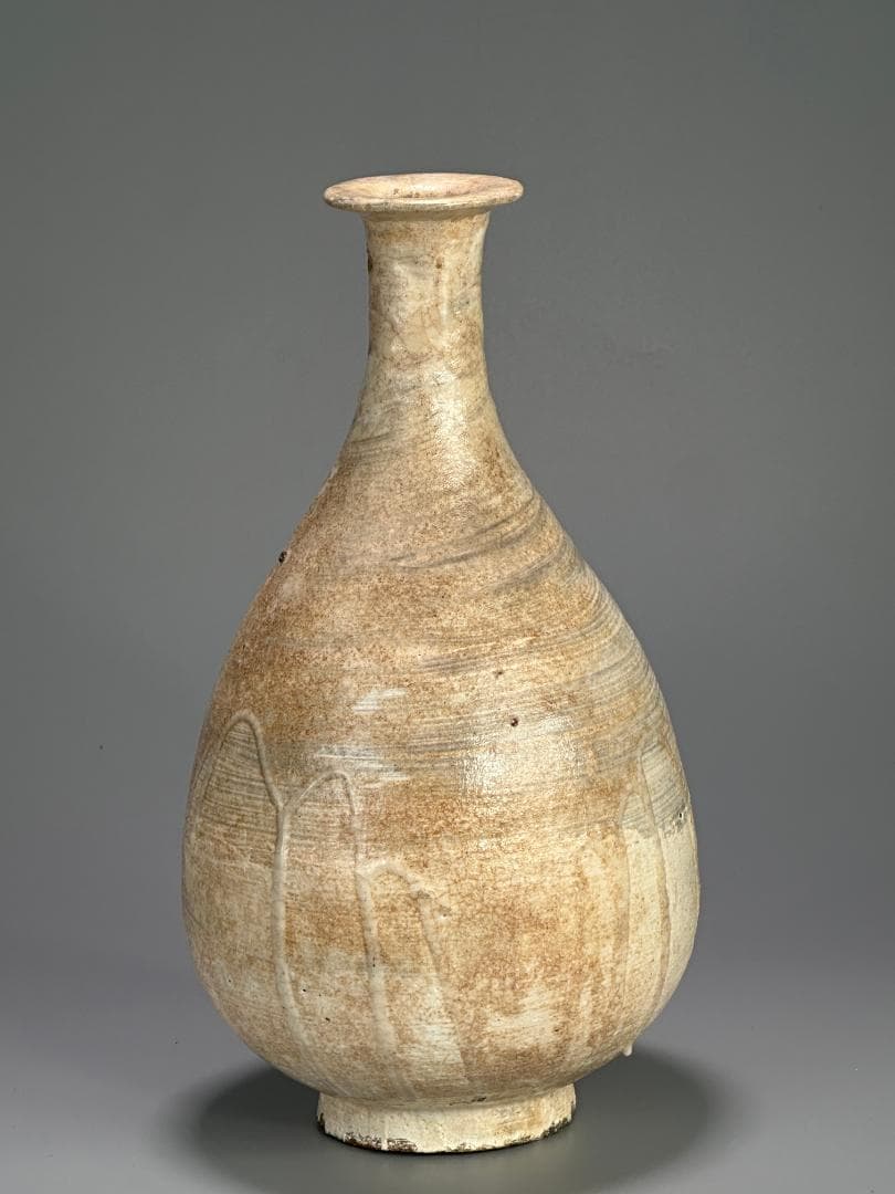 韓国美術　李朝時代　15～16世紀　李朝中期　刷毛目花瓶　華道具