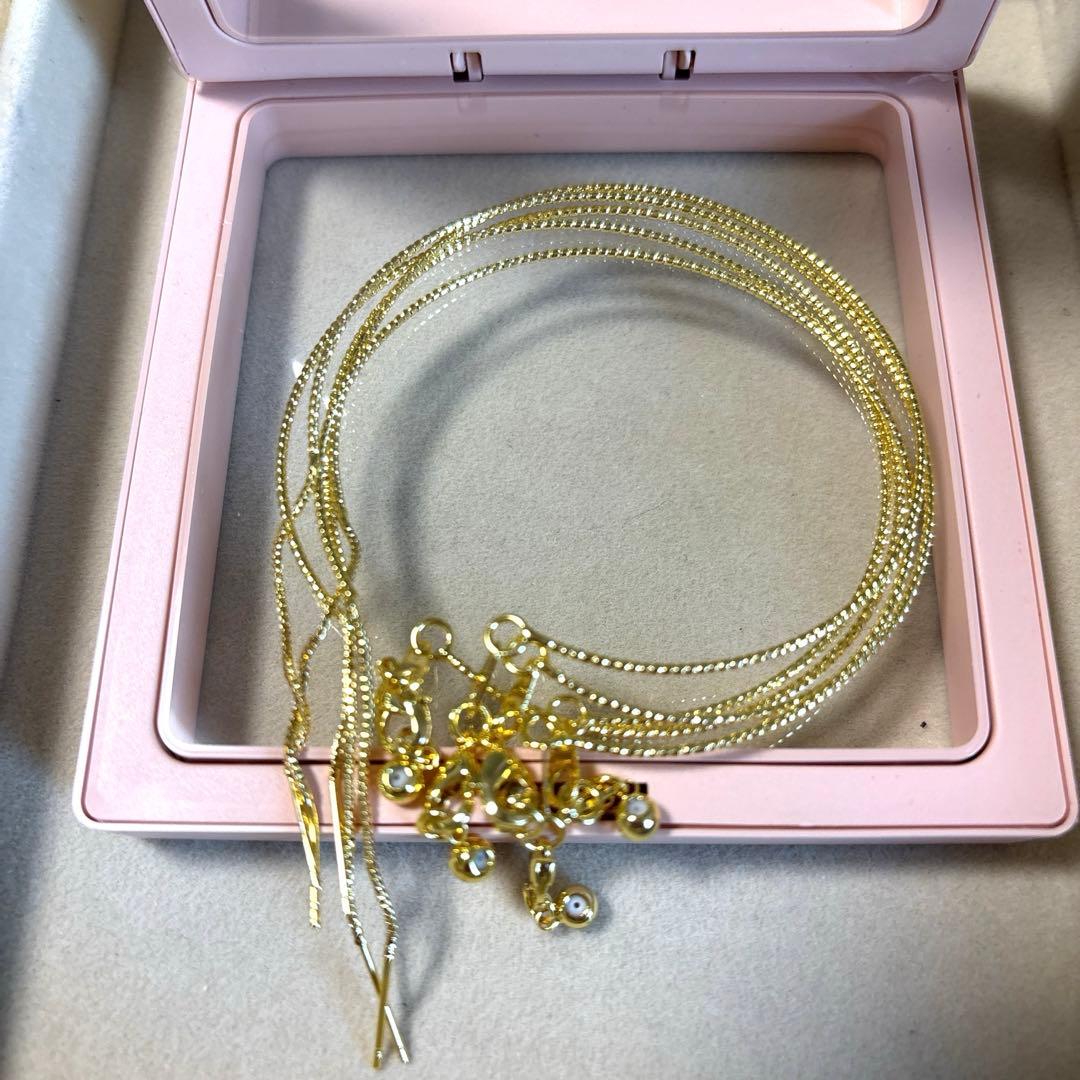 ピン針　ネックレス 天然石の玉が入る！合金 1本