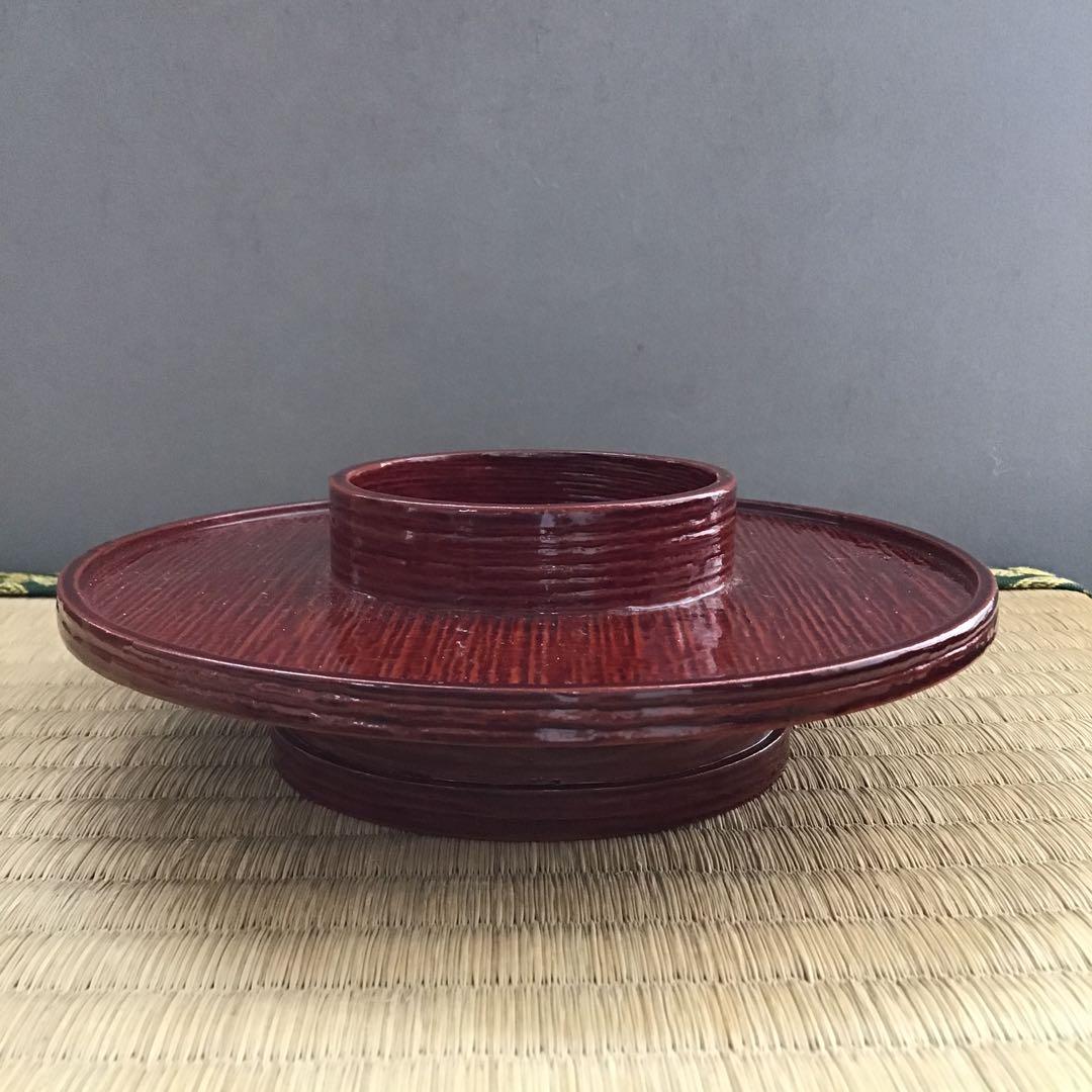 茶道具　柿合わせ天目台　初代楽只斎好　松尾流十代不染斎書付　共箱　N219TD