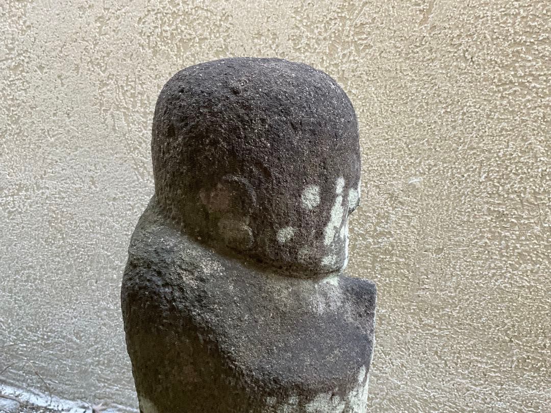 野仏　地蔵菩薩像　古い石仏　民衆仏　仏像　仏教美術　山梨県　高さ約45cm
