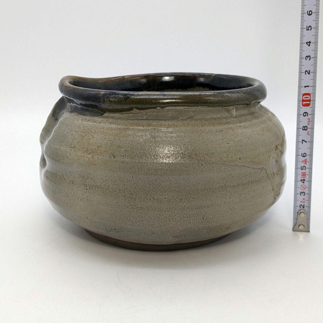 岡本英山 虫明焼 建水 茶こぼし 茶道具 茶器 抹茶 茶陶 容器 食器 工芸品