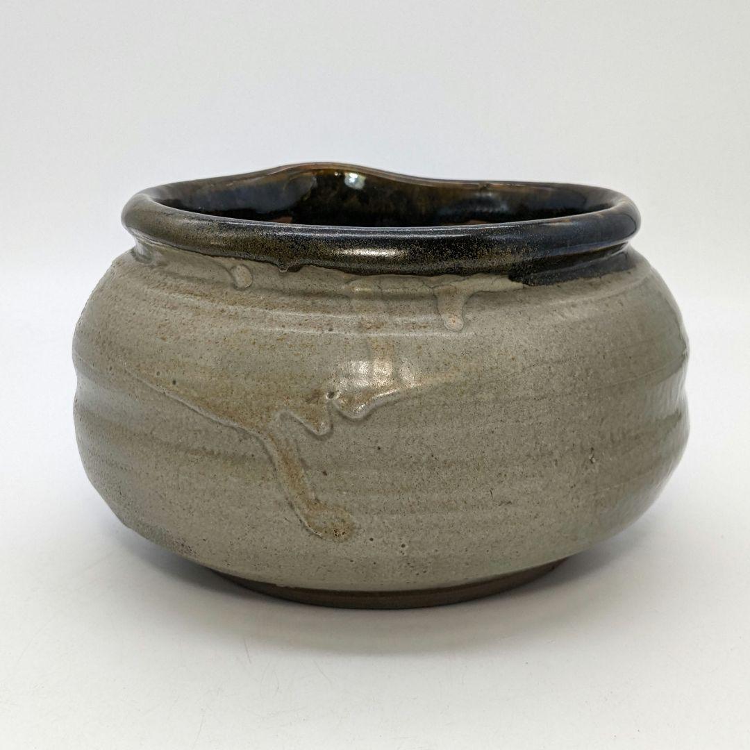 岡本英山 虫明焼 建水 茶こぼし 茶道具 茶器 抹茶 茶陶 容器 食器 工芸品